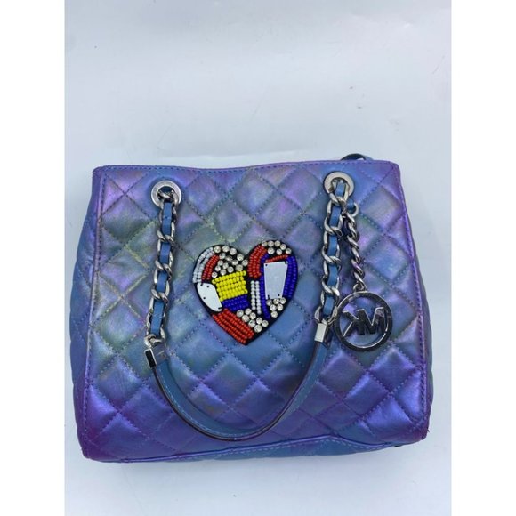 Michael Kors Blue Purple Customized Tote Bag - Picture 2 of 15